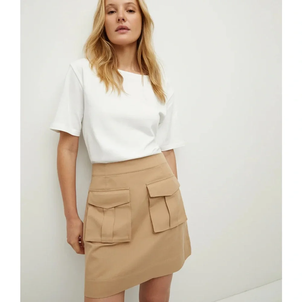 Veronica Beard White and Tan Dress - Picture 1 of 12